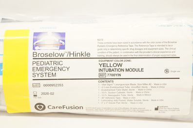 CareFusion 7700YIN Broselow/Hinkle Pediatric Emergency Yellow Intub.Module (x)